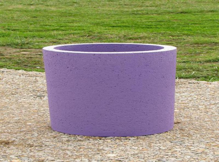 Jardinière ronde diam. 115 Béton peint mauve